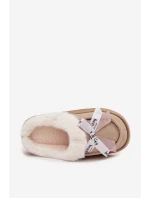 Dámské pantofle s kožešinou a mašlí Béžové Fenella Dámské pantofle s kožešinou a mašlí Béžové Fenella