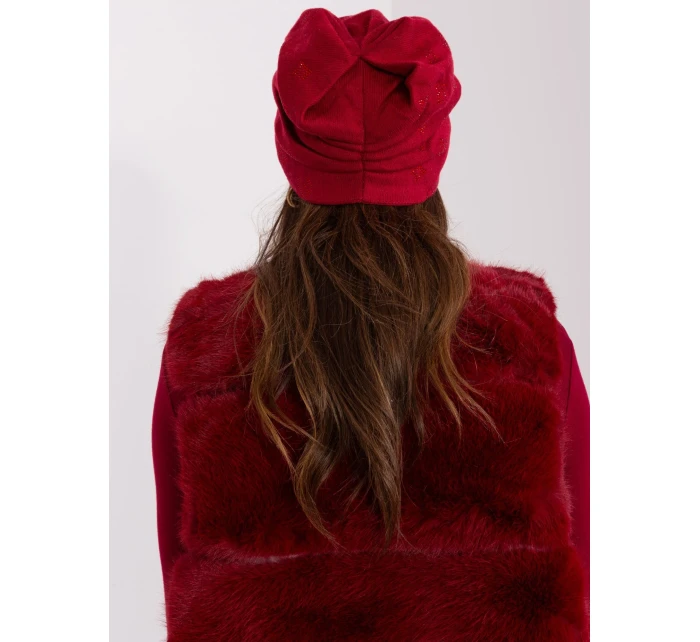 Czapka AT CZ model 18997548 bordowy - FPrice Czapka AT CZ model 18997548 bordowy - FPrice