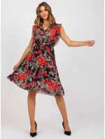 Sukienka DHJ SK  czarno czerwony model 21271926 - FPrice