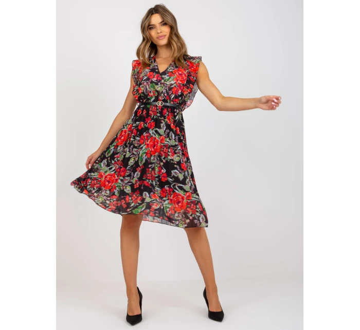Sukienka DHJ SK  czarno czerwony model 21271926 - FPrice