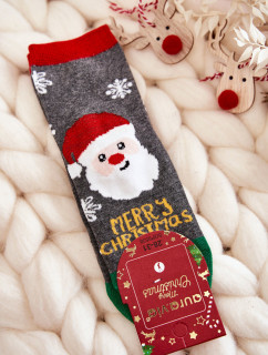 Dětské ponožky "Merry Christmas" Nicholas Šedozelená