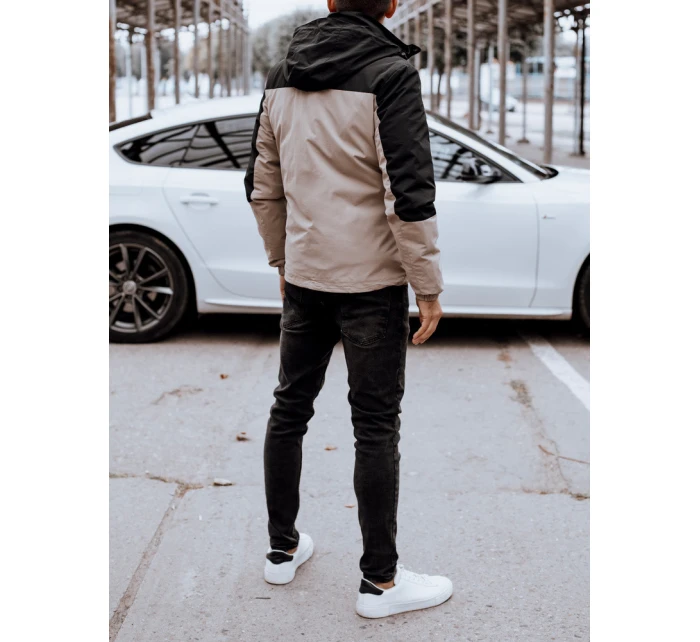 Pánská zimní bunda s kapucí béžová FashionStreet TX4897