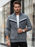 Pánský rozepínací svetr světle šedý Dstreet model 21995393 - FashionStreet