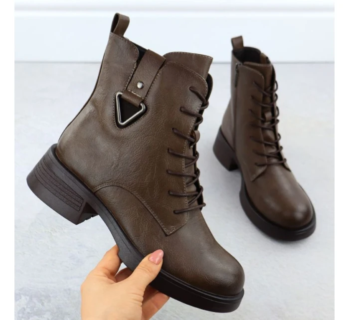 Dámské boty na klínku hnědé model 21905773 - Potocki