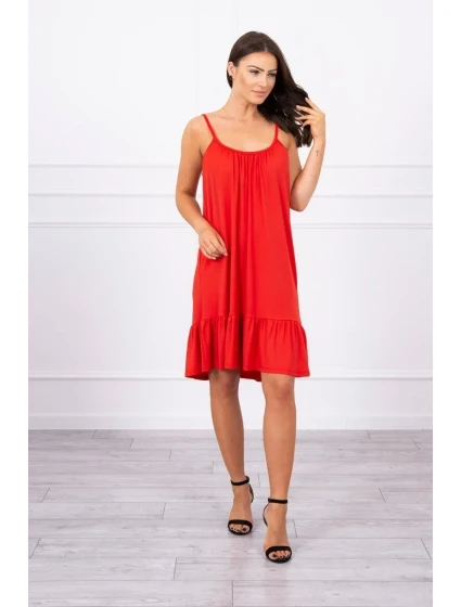 Šaty s model 21752898 páskem červené - K-Fashion