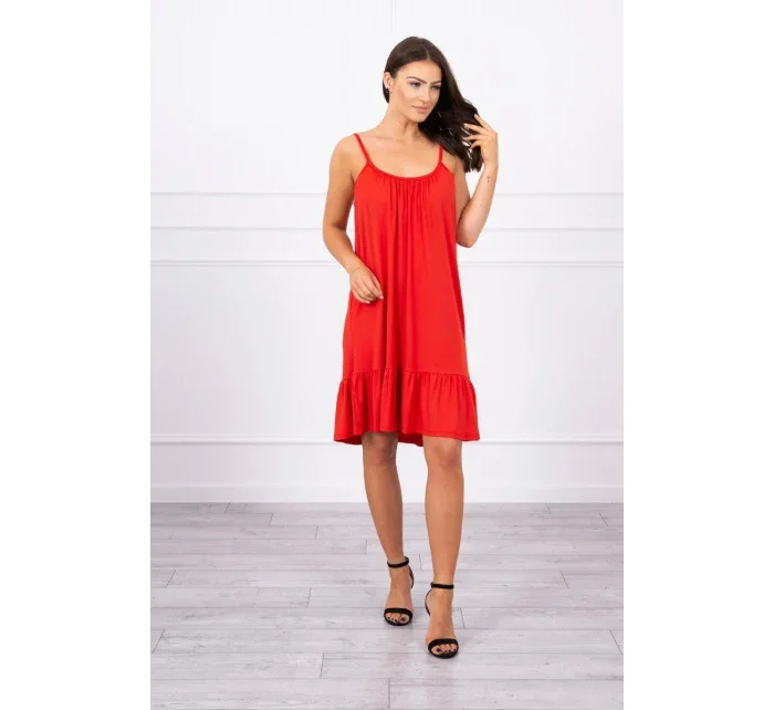 Šaty s model 21752898 páskem červené - K-Fashion