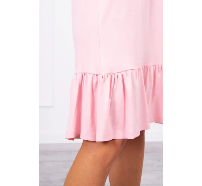 Šaty s tenkým páskem, pudrově růžové