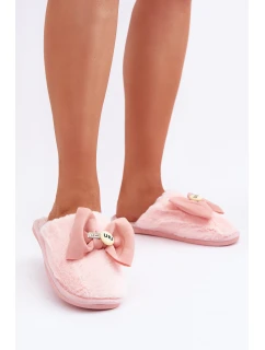 Dámské Pantofle S Kožíškem A Mašlí Růžové model 21681847 - Boto