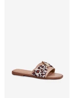 Dámské Pantofle Na Plochém Podpatku S Mašlí Béžové model 21702398 - Boto Dámské Pantofle Na Plochém Podpatku S Mašlí Béžové model 21702398 - Boto