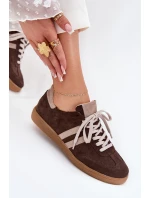 model 21703119 Semišové Nízké Tenisky Dámské Čokoládové - Zazoo