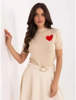 Sweter IT SW model 21471669 beżowy - FPrice Sweter IT SW model 21471669 beżowy - FPrice