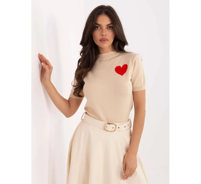 Sweter IT SW model 21471669 beżowy - FPrice Sweter IT SW model 21471669 beżowy - FPrice