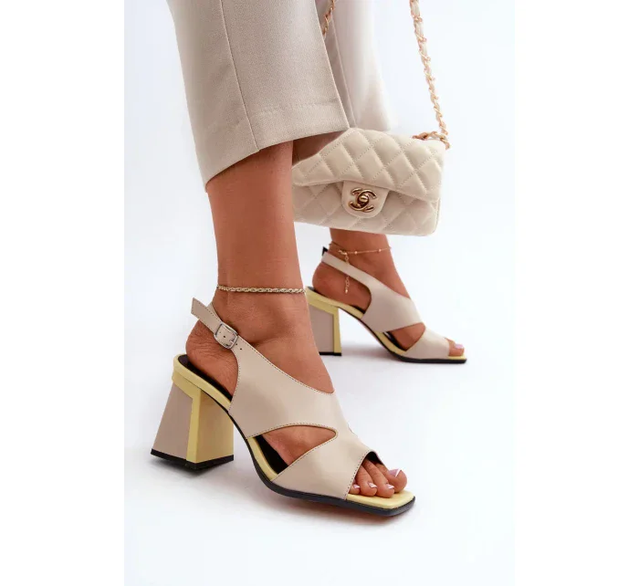 Dámské sandály na vysokém podpatku Béžová D&A Dámské sandály na vysokém podpatku Béžová D&A