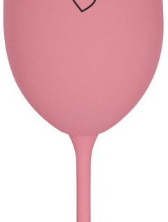 PŘEMLUVIL MĚ - růžová sklenice na víno 350 ml