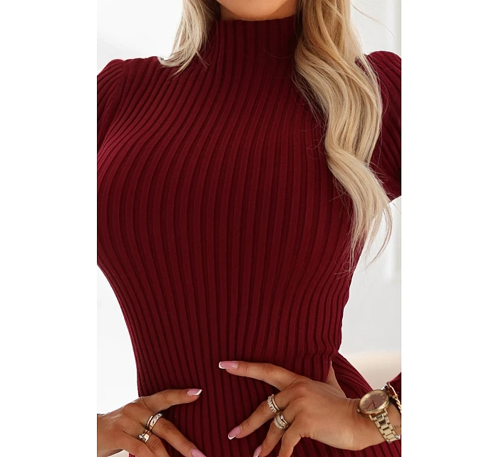 Dámské šaty model 22042925 Bordó - numoco Dámské šaty model 22042925 Bordó - numoco