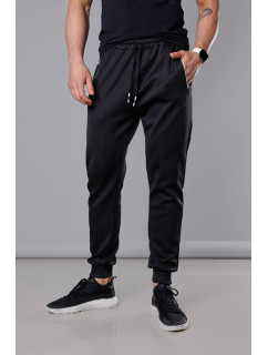 Černé pánské teplákové kalhoty se stahovacími lemy model 18345019 - J.STYLE
