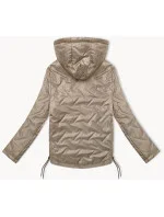 Tmavě béžová dámská bunda se stahovacími boky model 20830017 - S'WEST Tmavě béžová dámská bunda se stahovacími boky model 20830017 - S'WEST