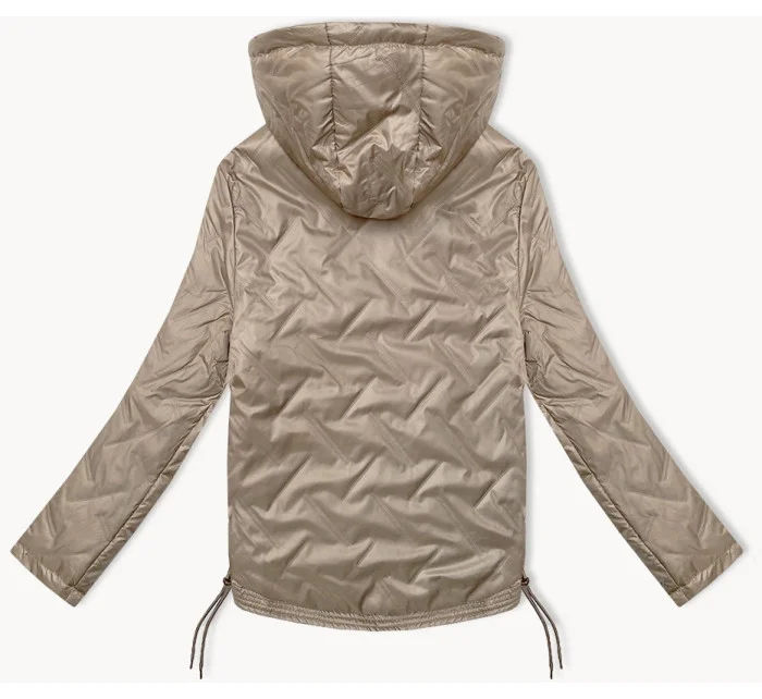 Tmavě béžová dámská bunda se stahovacími boky model 20830017 - S'WEST Tmavě béžová dámská bunda se stahovacími boky model 20830017 - S'WEST