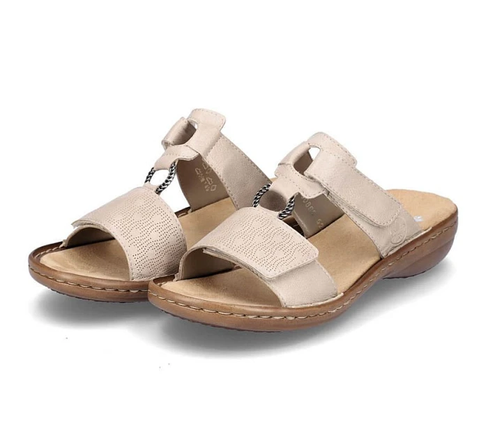 Pohodlné žabky Rieker W RKR681 beige Pohodlné žabky Rieker W RKR681 beige