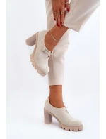 Dámské lodičky na vysokém podpatku světle béžové model 21651896 - Boto