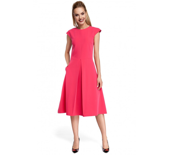 Šaty s záhyby růžové model 18002379 - Moe