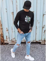 Pánská mikina s potiskem černá model 21966016 - Dstreet Pánská mikina s potiskem černá model 21966016 - Dstreet