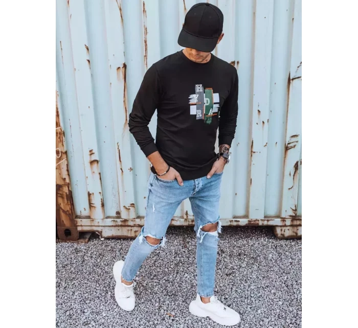 Pánská mikina s potiskem černá model 21966016 - Dstreet Pánská mikina s potiskem černá model 21966016 - Dstreet