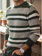 Pánský pruhovaný šedý svetr Dstreet model 21982490 - FashionStreet