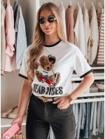 Dámské oversize tričko s výšivkou medvídka MISIONISTA white FashionStreet RY2852
