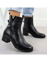 Dámské kozačky s podpatkem zateplené černé model 21905135 - VINCEZA