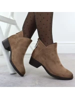 Dámské boty na bloku zateplené béžové Potocki 12472 Dámské boty na bloku zateplené béžové Potocki 12472