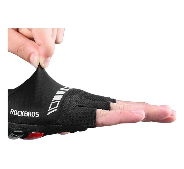 Cyklistické rukavice Rockbros S143-BK XXL s gelovými polštářky - černé