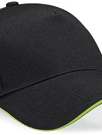 Beechfield B 15C 5 panelová sandwich kšiltovka 53.015C black/lime green