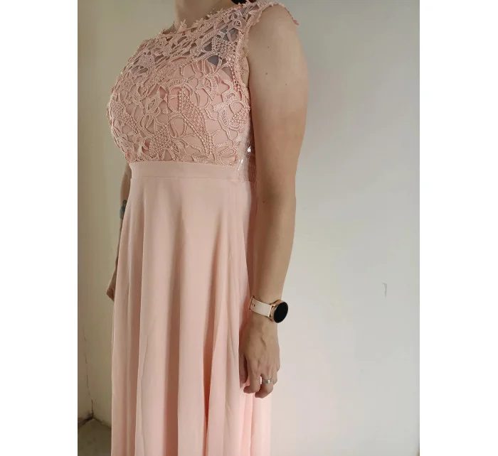 Dámské šaty dlouhé  růžové model 18881524 - EVA&#38;LOLA