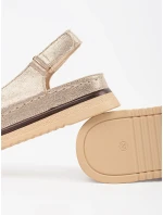 Exkluzívní zlaté dámské sandály platforma Exkluzívní zlaté dámské sandály platforma