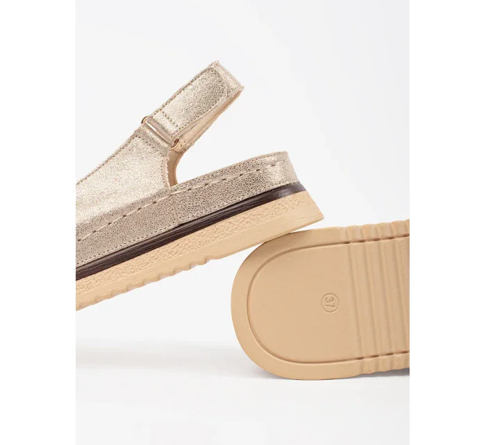 Exkluzívní zlaté dámské sandály platforma Exkluzívní zlaté dámské sandály platforma