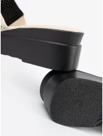 Jedinečné Jasnobeżowy  nazouváky dámské platforma