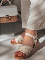 Dámské sandály na nízkém podpatku SANTORIA béžové FashionStreet ZY0836