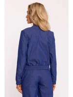M800 Bunda bomber s lisovanými cvočky - modrá M800 Bunda bomber s lisovanými cvočky - modrá