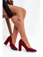 Dámské semišové lodičky na podpatku Sergio Leone – bordové Dámské semišové lodičky na podpatku Sergio Leone – bordové