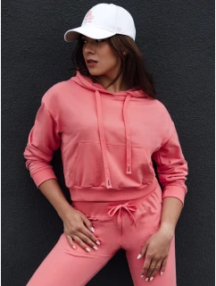 TRENDHOOD dámská mikina s kapucí korálová Dstreet BY1309