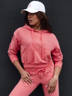 TRENDHOOD dámská mikina s kapucí korálová Dstreet BY1309