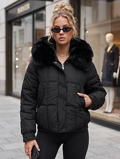 Krátká dámská zimní prošívaná bunda, černá, FashionStreet TY6037