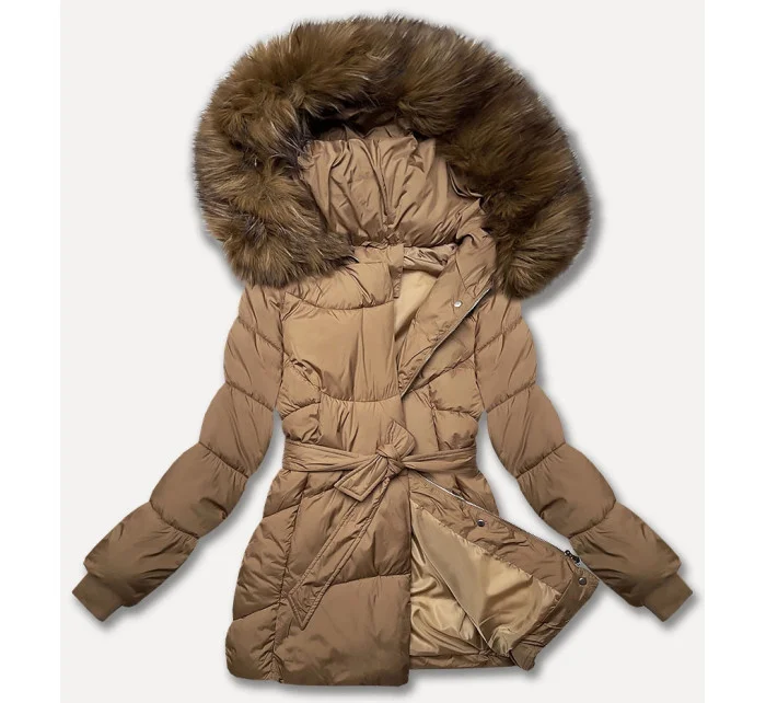Dámská bunda typu ve velbloudí barvě pro přechodné období model 21248461 - J.STYLE