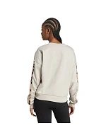 Dámská mikina adidas Animal Print 3-Stripes French Terry Sweatshirt cream JM1836