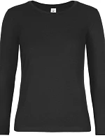 B&C #E190 LSL /women Dámské tričko z těžké bavlny s dl. rukávem 01.008T black