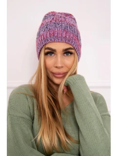 Fleecová čepice Melisa K241 fialová+červená
