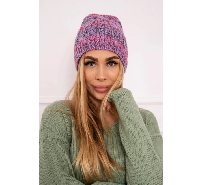 Fleecová čepice Melisa K241 fialová+červená Fleecová čepice Melisa K241 fialová+červená