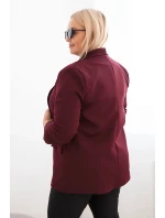 Dámská sako Plus Size bez zapínání s podšívkou model 21468626 švestková - K-Fashion Dámská sako Plus Size bez zapínání s podšívkou model 21468626 švestková - K-Fashion