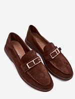 Dámské Mokasiny S Přezkou Čokoládové Belinae